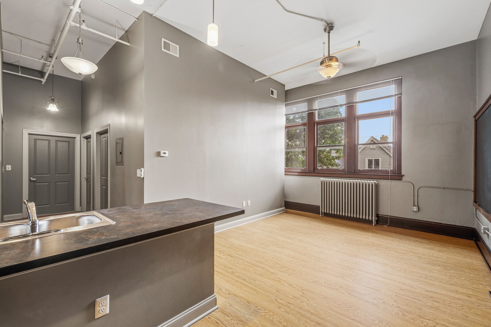 Loft interior with natural light